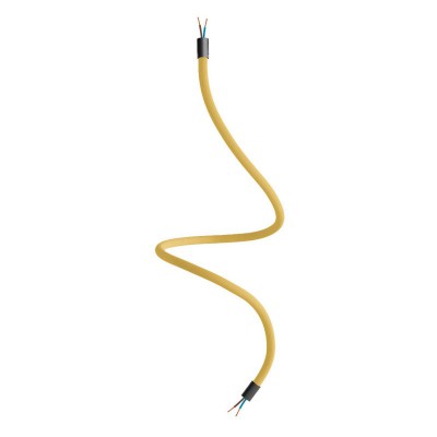 Kit Creative Flex flexible tube in mustard RM79 textile lining with metal terminals - Black