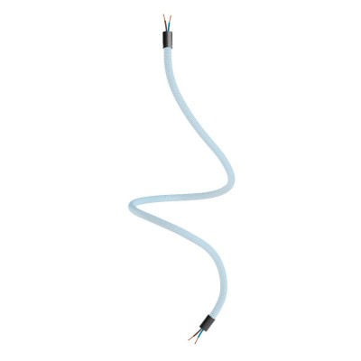 Kit Creative Flex flexible tube in baby blue RM76 textile lining with metal terminals - Black