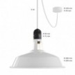 EIVA Outdoor pendant lamp with lampshade, 5 mt  textile cable, decentralizer,  ceiling rose and lamp holder IP65 waterproof