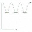 Maioliche' String Light Lumet System starting from 10 m with fabric cable, 3 lamp holders and lampshades, hook and black plug