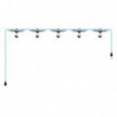 Maioliche' String Light Lumet System starting from 7,5 m with fabric cable, 5 lamp holders and lampshades, hook and black plug